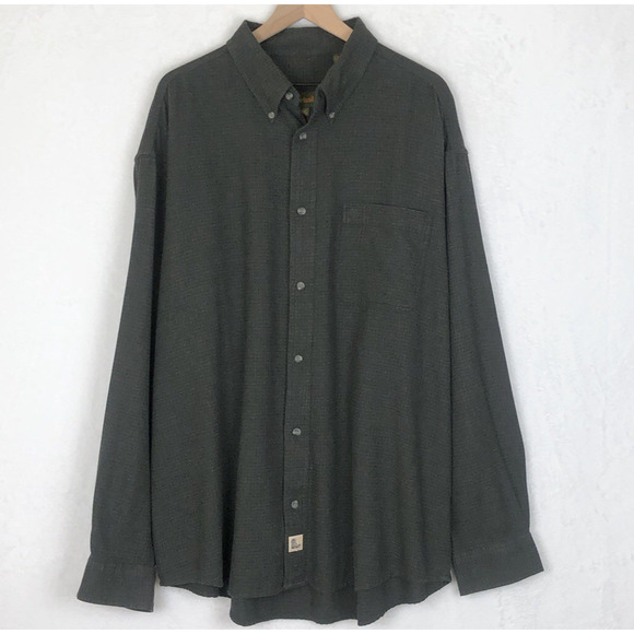 VTG TIMBERLAND Flannel Shirt Men's Sz XXL 2XL Green Long Sleeve Button Down L/S - Picture 1 of 13